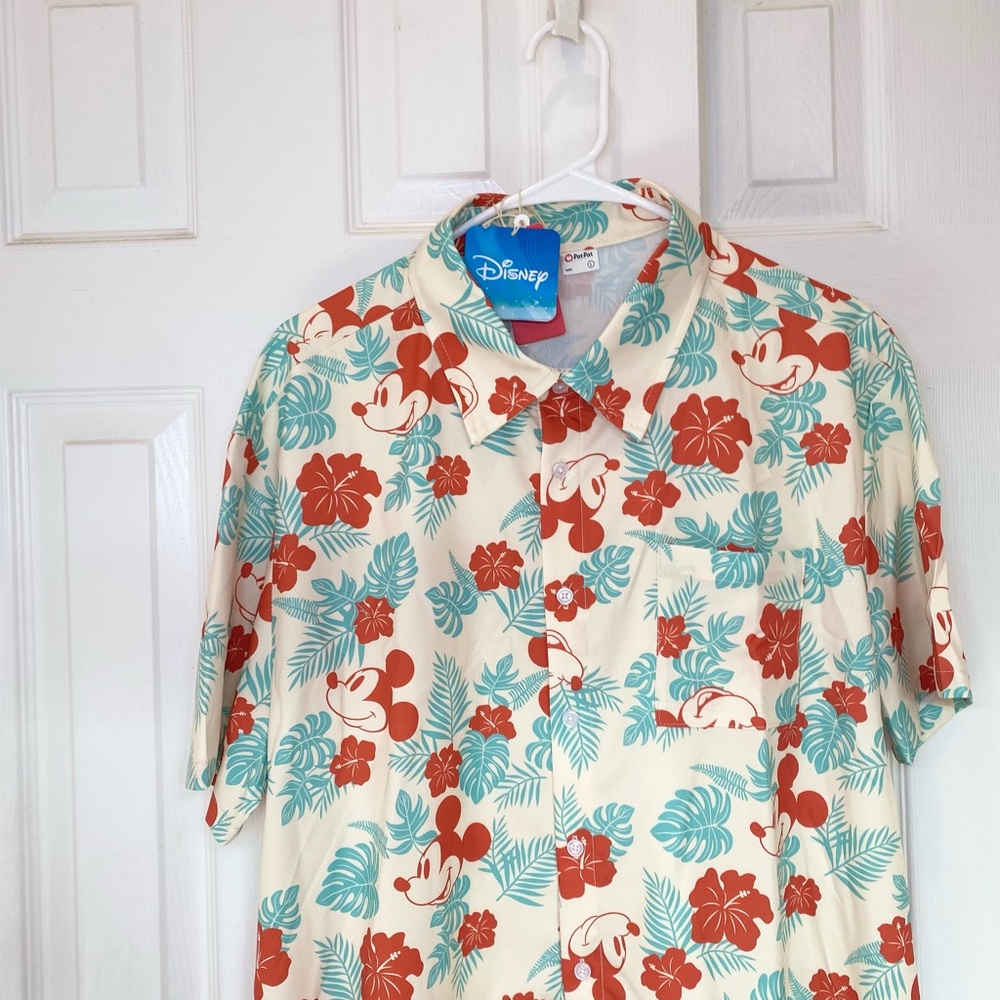 Men Disney Mickey Floral Allover Print Shirt - Picture 3 of 8
